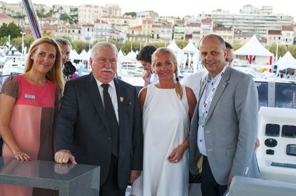 Lech Wałęsa, invité d’honneur du dixième anniversaire de Sunreef Yachts à Cannes