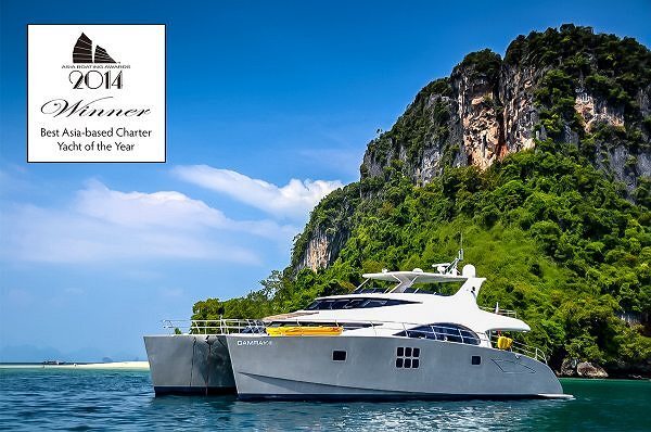 Le Sunreef Power 70 DAMRAK II a reçu le prix du meilleur Yacht de Charter basé en Asie cette année