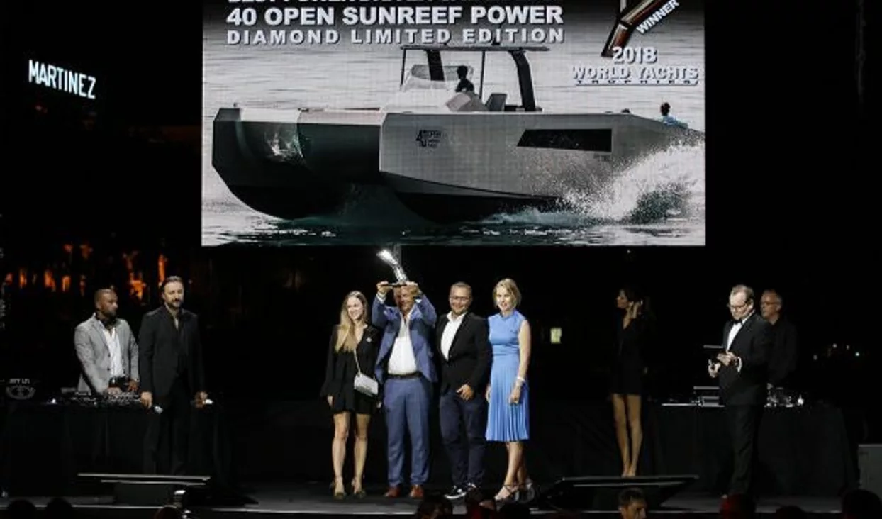 The 40 Open Sunreef Power Wins The Best Power Driven Catamaran Award at The World Yachts Trophies