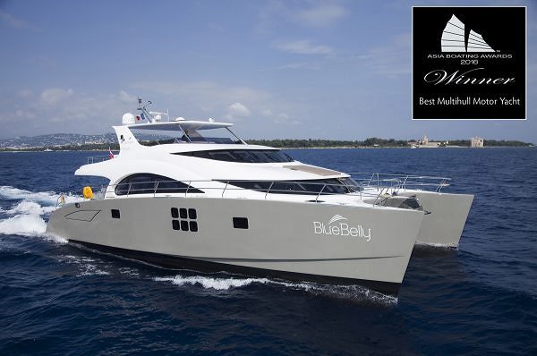 The 70 Sunreef  Power Blue Belly Recognized as the Best Motor Multihull at the Asia Boating Awards