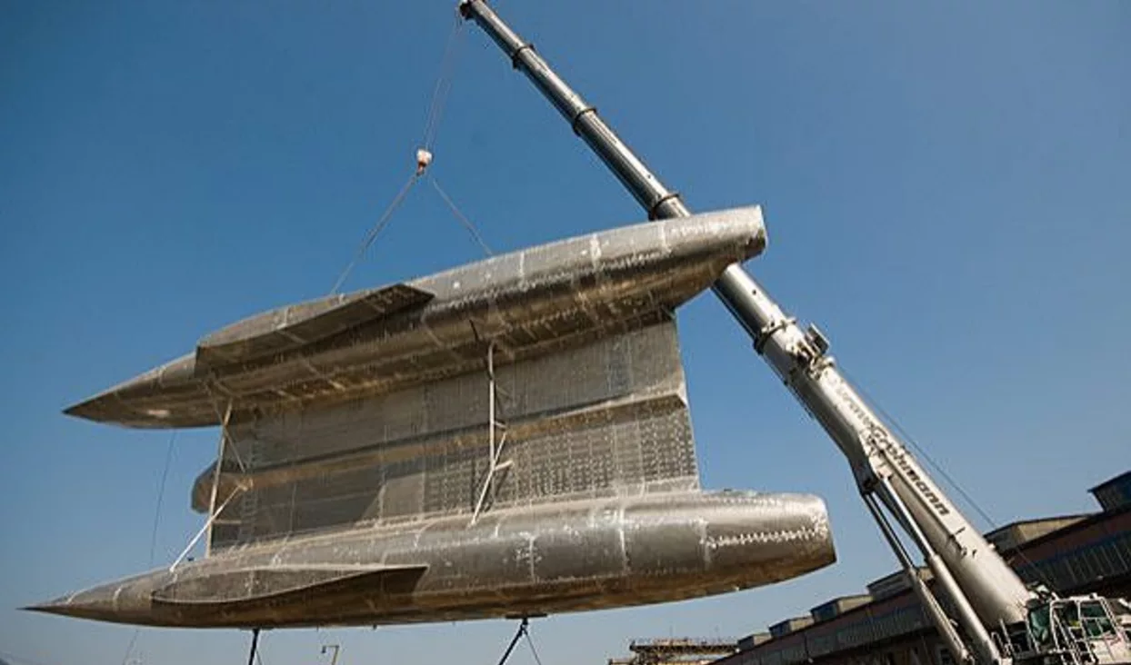 Turning of the hull of the Sunreef 114 successfully completed